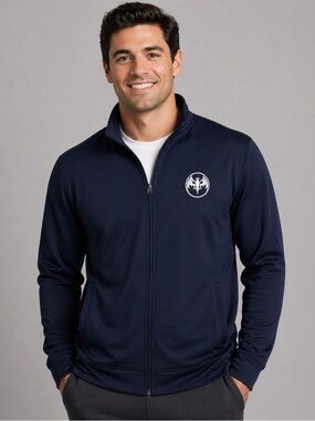 Bacardi Unisex Logo Sport-Wick Fleece Jacket Adult M Navy NWOT
